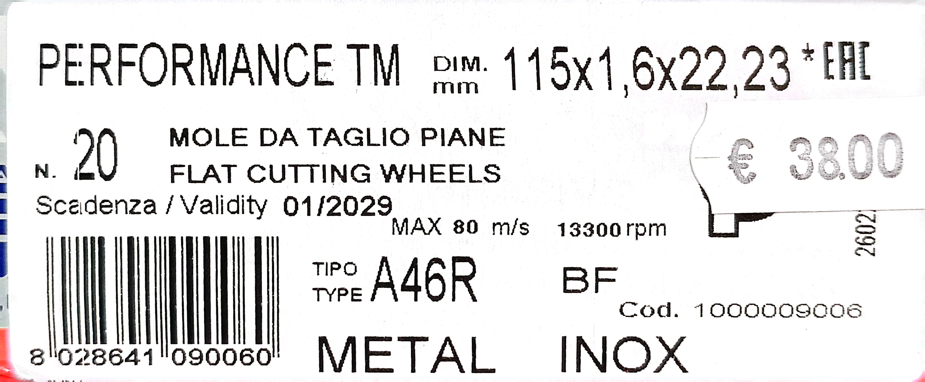 Immagine prodotto CUTTING DISC SAIT BOX OF 20 PIECES