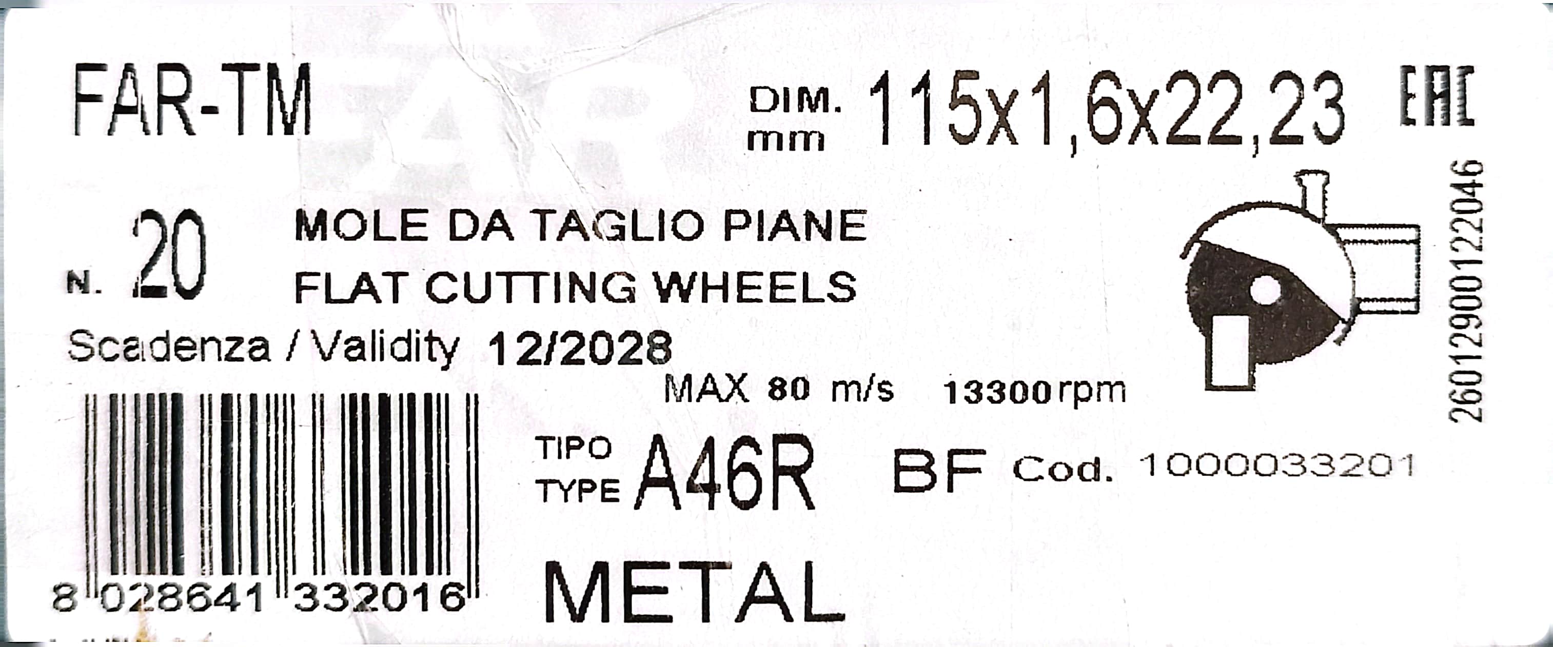 Immagine prodotto SAIT CUTTING DISC BOX 20 PIECES 