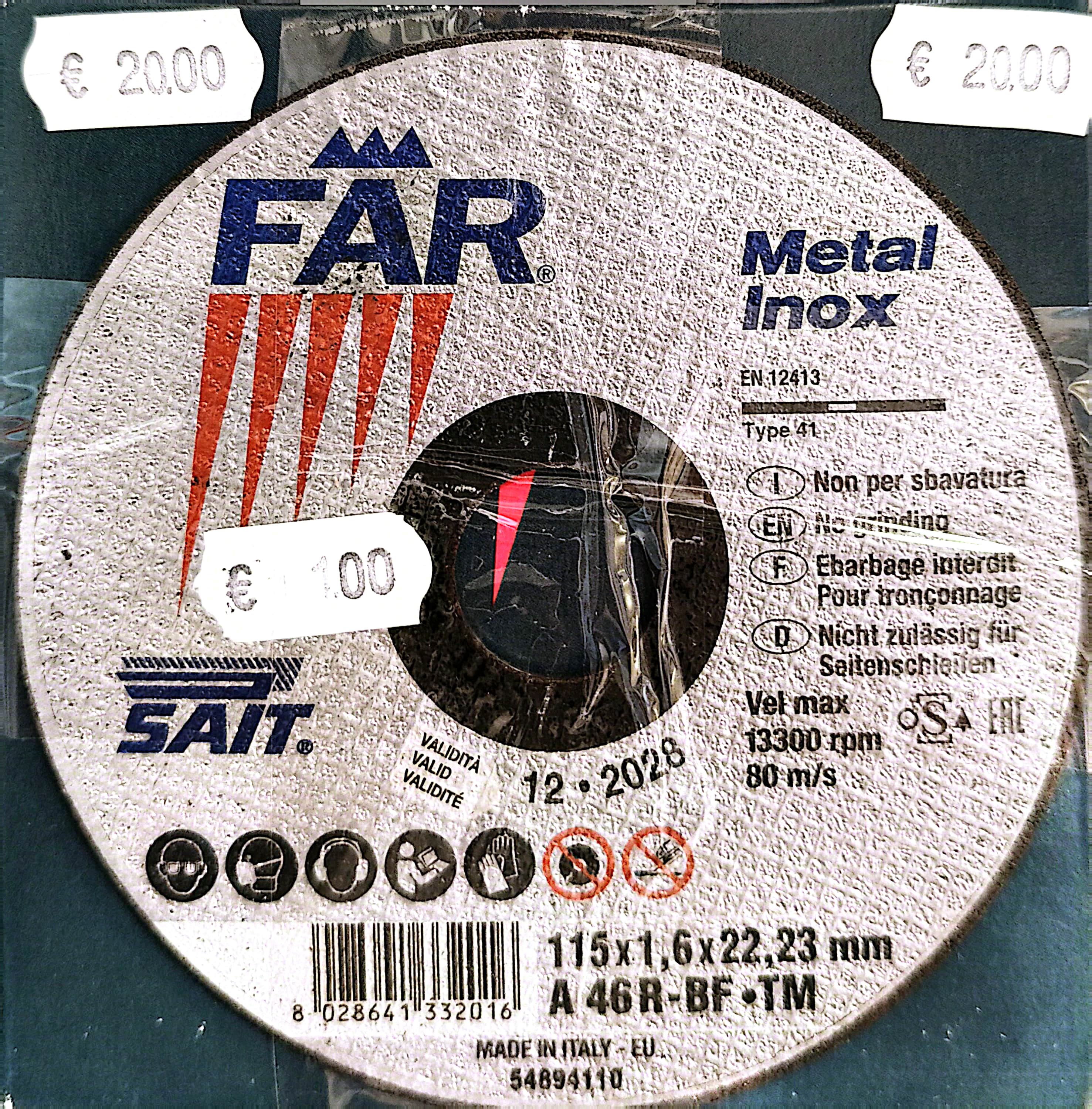 Immagine prodotto SAIT CUTTING DISC BOX 20 PIECES 